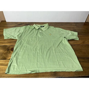 Clubhouse Collection Masters Mens Size XL Green Striped Golf Short Sleeve Polo